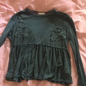 Altard state long sleeve green flower top